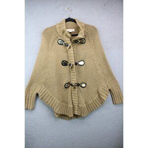 Michael Kors Toggle Full Zip Poncho-Size Small-Brown